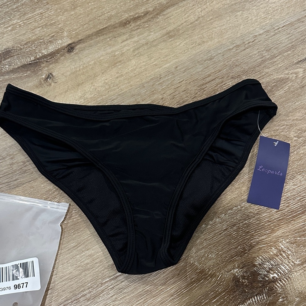 Leopards Black Bikini Bottom - light to moderate protection - period bikini